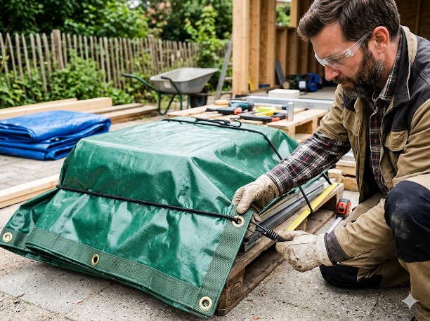 bâche pvc avec oeillets