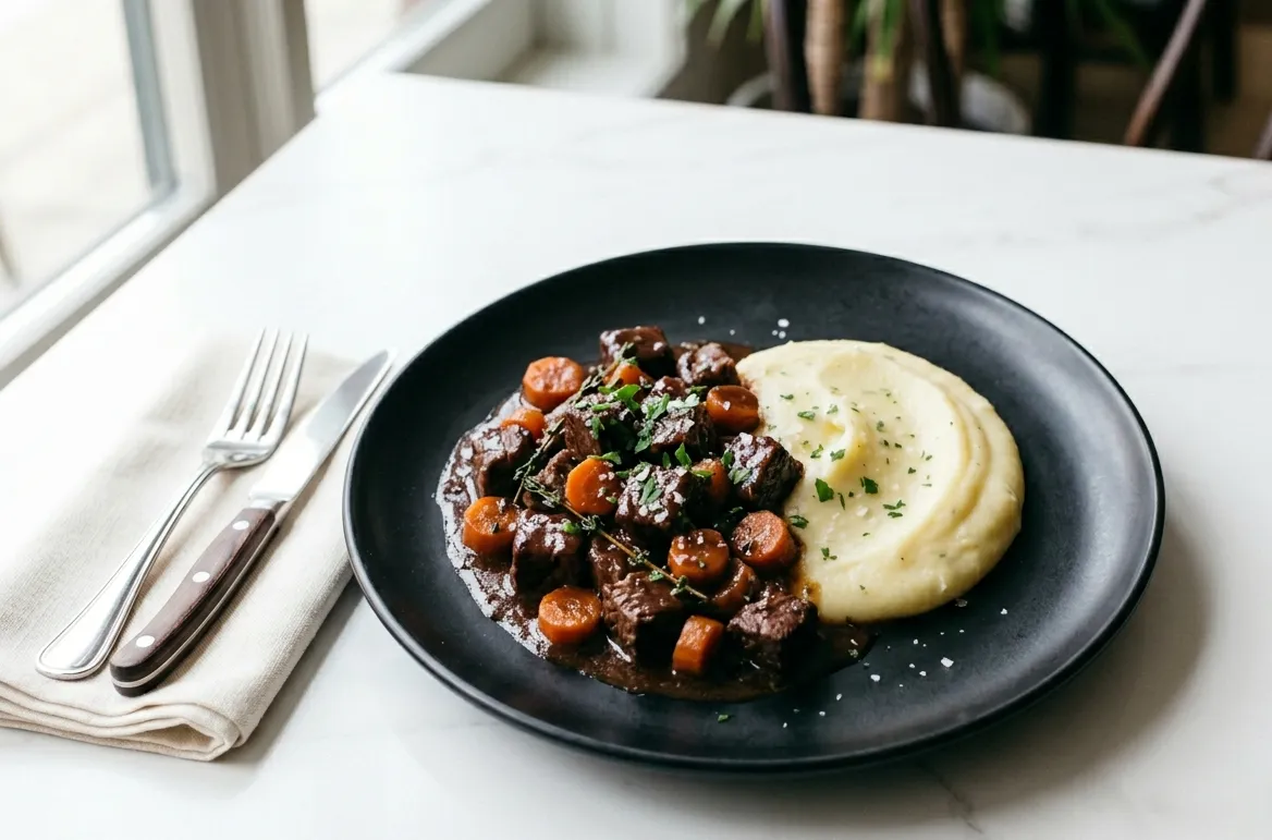 Joue de bœuf sans vin : la recette d&rsquo;une viande fondante 🥘